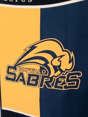 Buffalo Sabres NHL Official Seal Graphic Throw Blanket - Blue & Gold